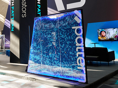 Accelerate25 - Pattern Booth 3d conceptual art data points ecommerce event screen trade show booth translucent