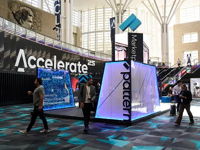 Accelerate25 - Pattern Booth 3d booth build environmental schematics spacial design translucent