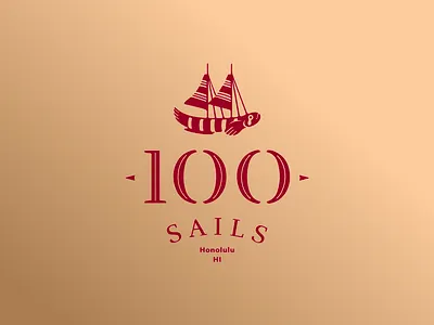 100 Sails Logo beach logo branding design fish logo graphic design hawaii hawaiian logo honolulu illustration lettering logo logo design restaurant logo typography vector