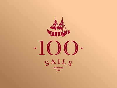 100 Sails Logo beach logo branding design fish logo graphic design hawaii hawaiian logo honolulu illustration lettering logo logo design restaurant logo typography vector