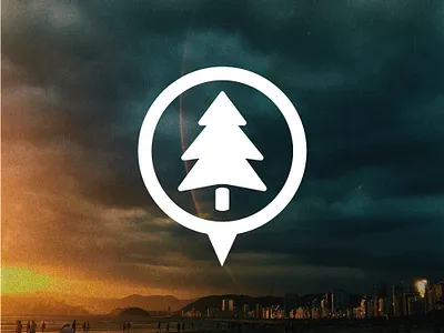 Golden Hour Location Pin - Outdoor Recreation Logo nature logo