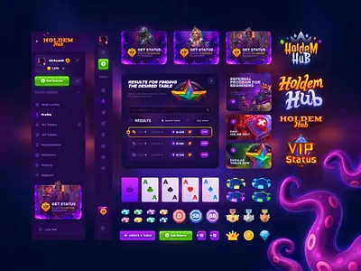 Online Poker - UI KIT betting betting app casino casino app casino design casino game gambling game poker game ui gaming igaming interface meme coin mobile game online poker pepe poker poker design poker table slots