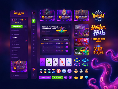 Online Poker - UI KIT betting betting app casino casino app casino design casino game gambling game poker game ui gaming igaming interface meme coin mobile game online poker pepe poker poker design poker table slots
