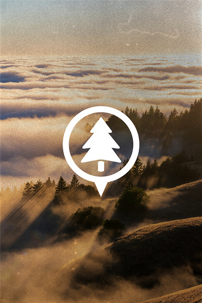 Tree Location Pin Logo Concept - Outdoor Adventure Branding pin design