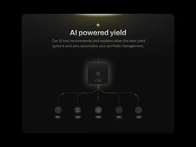 AI powered yield ai box chip crypto defi glow illustration layout web web design