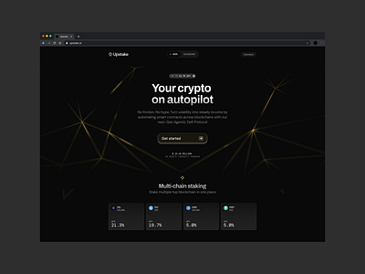 Upstake landing page brand crypto dapp defi illustration layout web web design