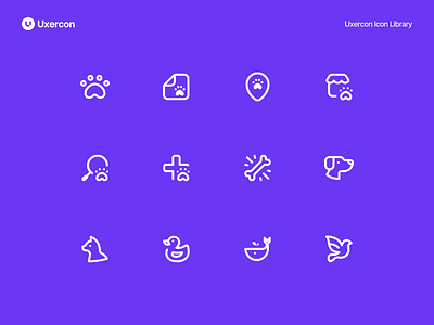 Animal & Pet - Uxercon Icon Library animal animal icon animalandpet cat cute design dog figma icon icon design logo pet pet icon petlover pets puppy ui uiux ux uxercon