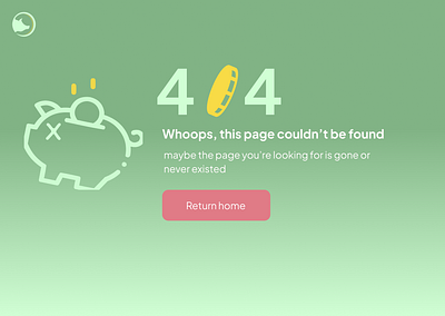 404 Error Page branding design fintech ui