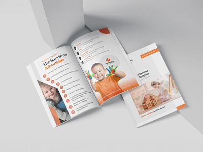 Childcare Center Brochure Design adobe indesign booklet brochure design child kids learning childcare center children brochure children care children day care children management company profile kids care and play kids zone parenting support print design professional brochure