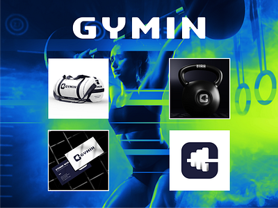 Gymin Logo Design barbell brand branding design graphic design gym inspiration logo modern people poster strong trend vector