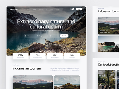 Indotravi - Travel Website adventure agent booking clean destination holiday landing page mountain service travel travel agency traveling trip ui ui design ux vacation web design website