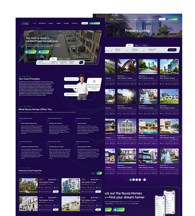A real estate website designs homepage landing page real estate ui design web website