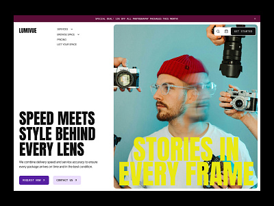 LUMIVUE - Creative Photography Studio agency branding company creative design digital elementor framer house landing marketing page photographer photography production studio ui webflow website wordpress