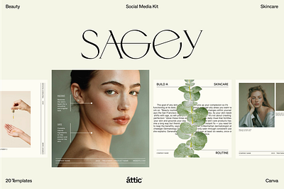 Sagey Social Pack beauty canva templates design instagram instagram templates skincare