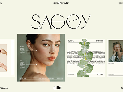 Sagey Social Pack beauty canva templates design instagram instagram templates skincare