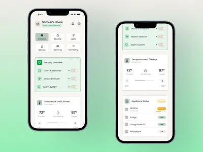 Minimal Mobile App UI Design for Home Monitoring System minimal design mobile design ui uiux user centric design
