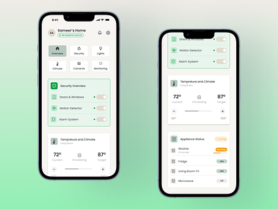 Minimal Mobile App UI Design for Home Monitoring System minimal design mobile design ui uiux user centric design