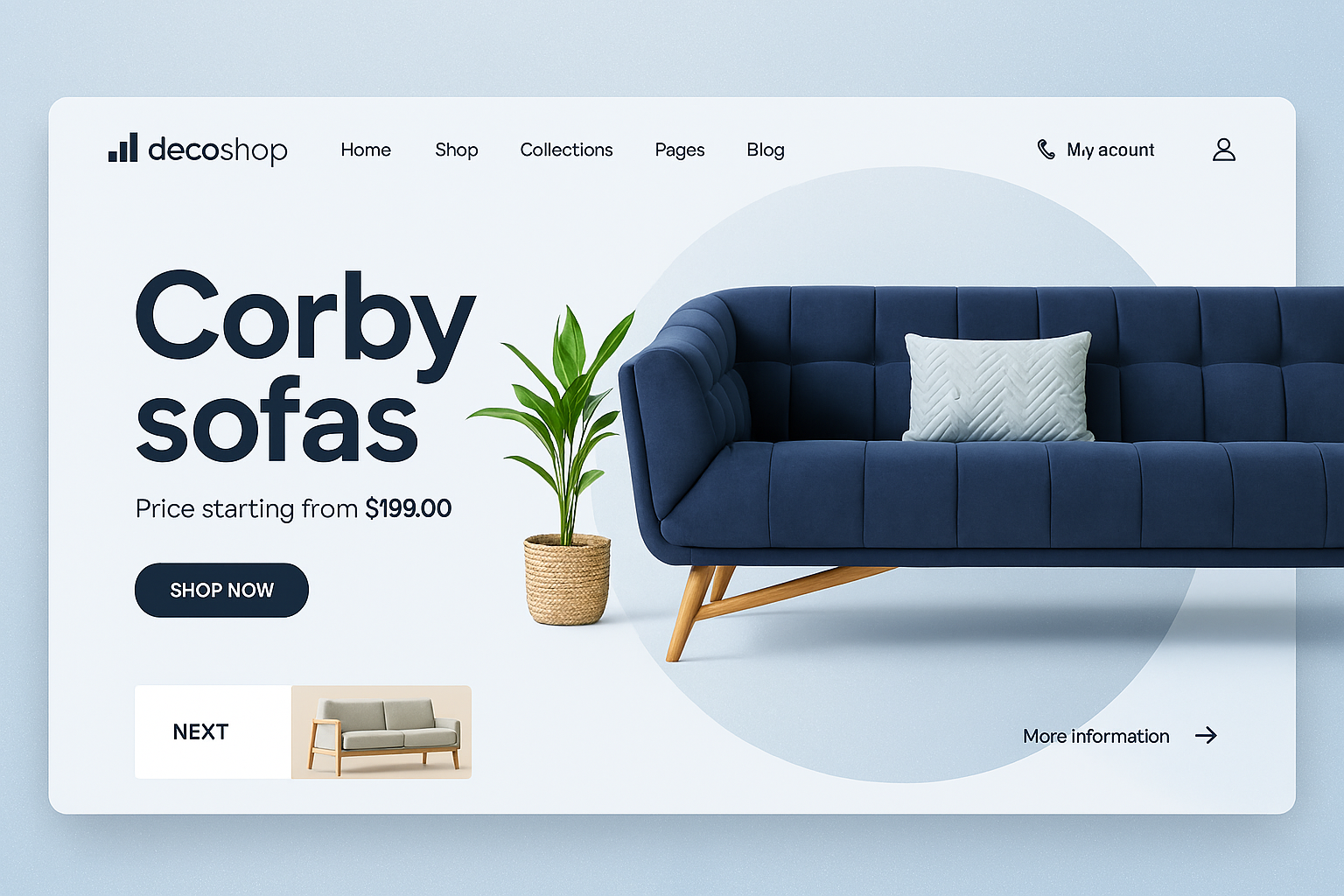 Modern Furniture Website Banner – Corby Sofas cleanui ecommerce furnituredesign homedecor interiordesign minimaldesign modernfurniture moderninterior onlinestore productdesign shopnow sofabanner uiux webbanner webdesign
