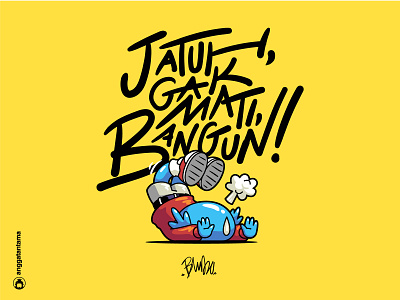 Jatuh Gak Mati, Bangun! accident blubo bounce character colorful creature cute graphic design illustration vector