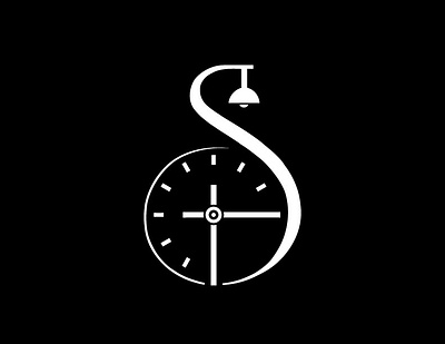 Title Stylized “S” with Lamp & Clock Description A minimal mono logo