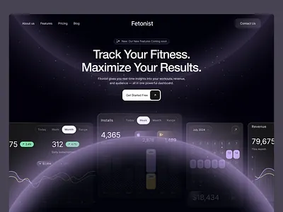 Fitness Tracking Landing Page branding design fitness graphic design icon illustration logo minimal ui ux vector website