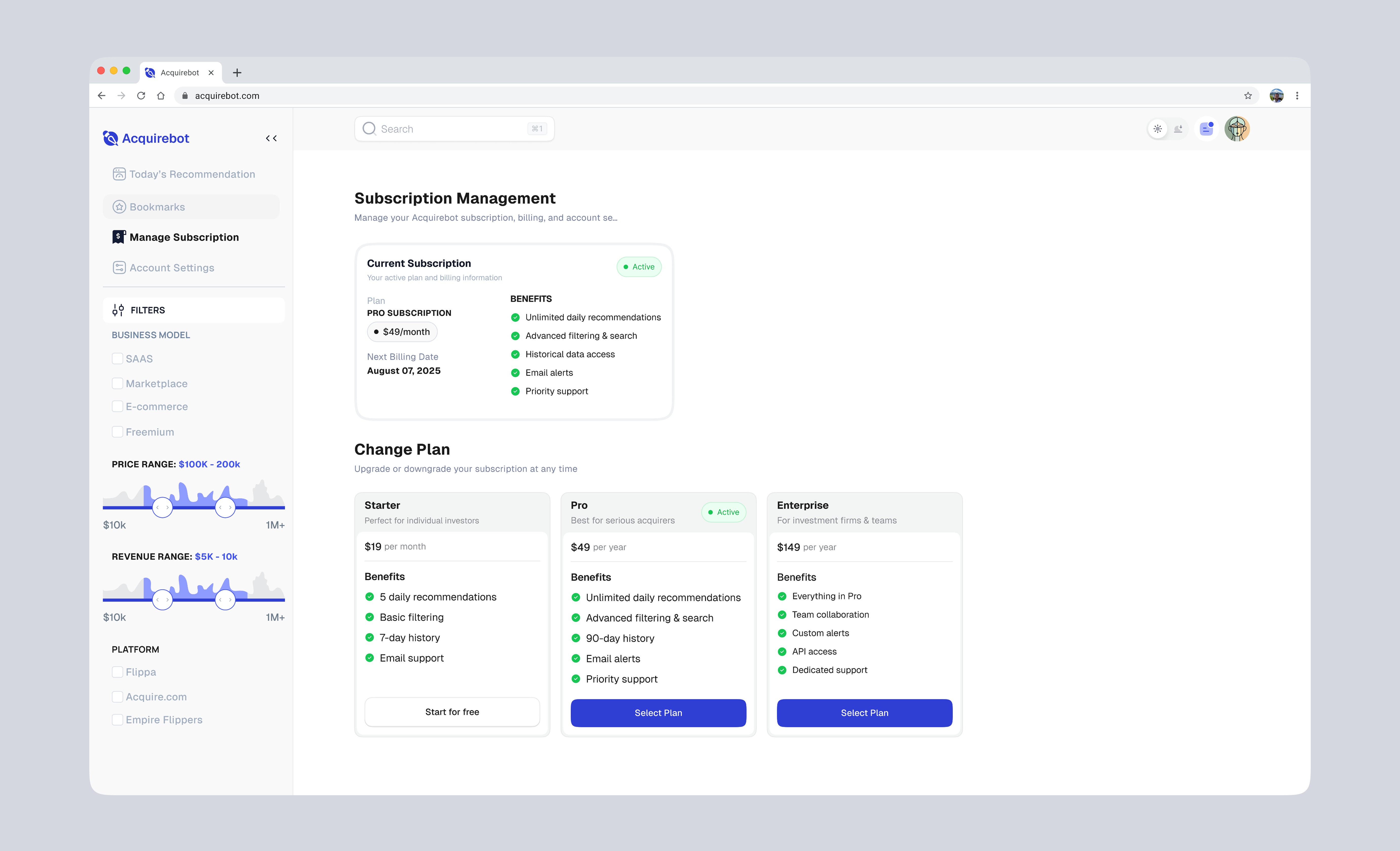 Subscription Managment design invoice payment plans plans subscription dashboard subscription ui ui ui design uidesign uiux design