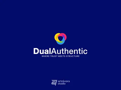 DualAuthentic – Where Trust Meets Structure branding colorful design gradient graphic design illustration logo logos logotype modern ui ux vector