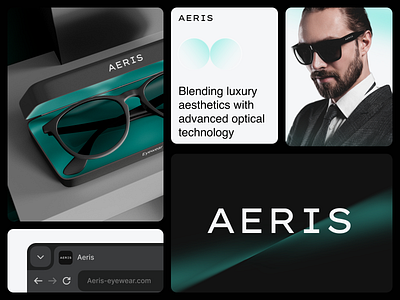 Aeris Eyewear- Brand Identity 3d brandidentity branding design eyewear graphic design logo logo design luxury minimal mockup technology