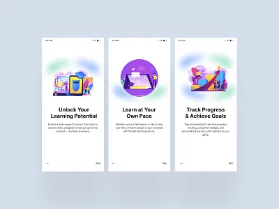 📚 Learn Smarter – Educational Onboarding UI dribbble edtech educationaldesign learningexperience mobileappdesign onboardingui uxuidesign