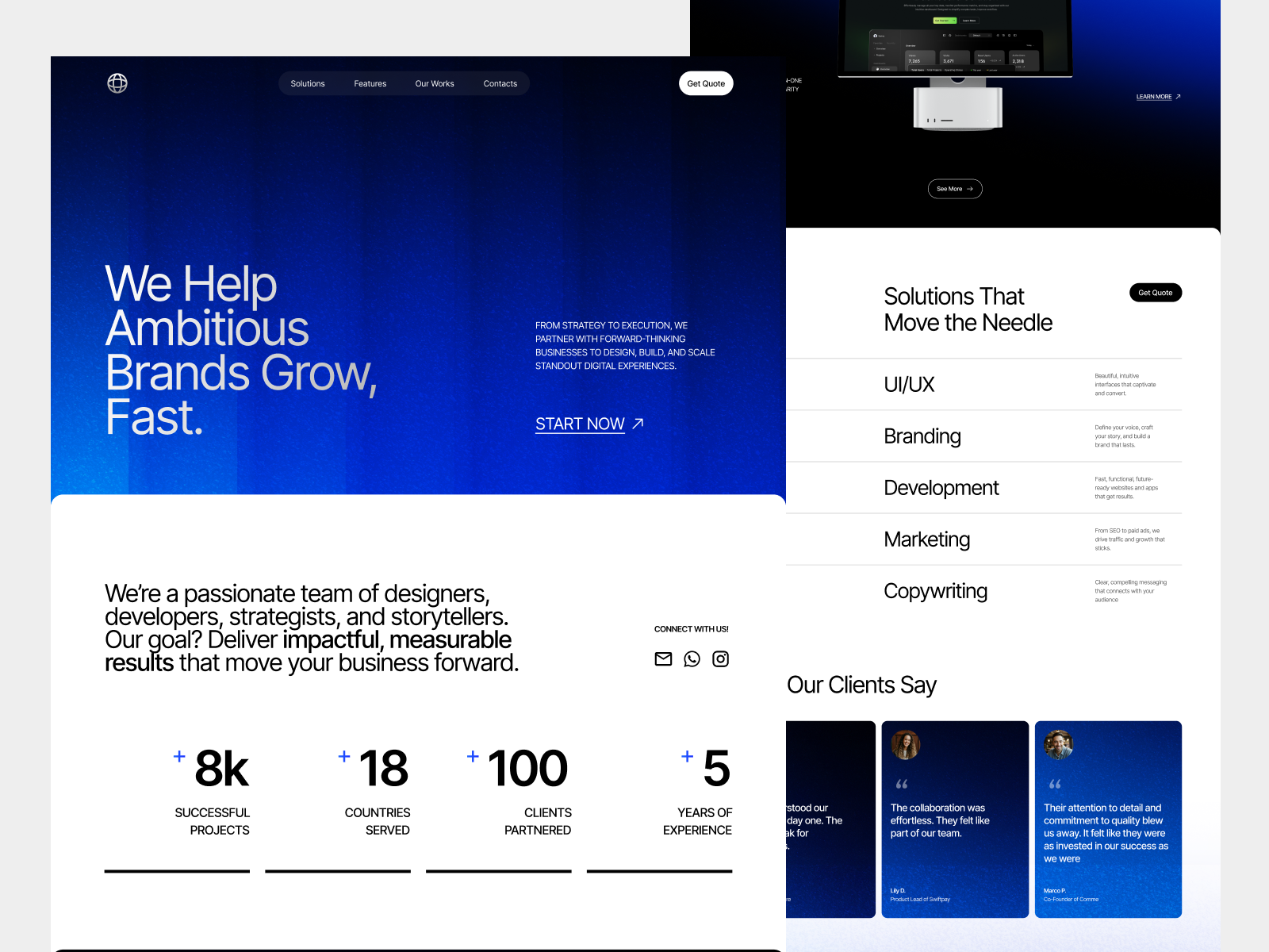 Example of Web Design, Html, Tailwind, Wordpress