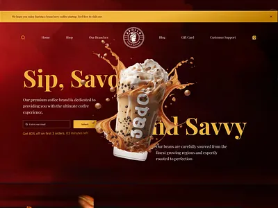Coffee Brand: Web Design animation beverage coffee coffee website premium web design talha web desgin