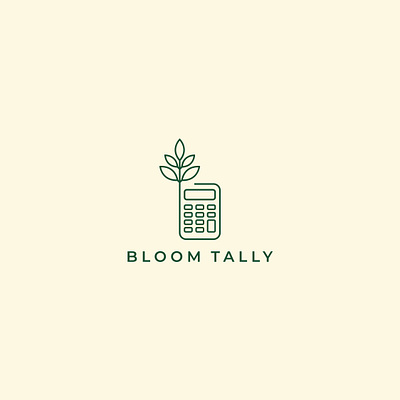 BLOOM TALLY: Minimal Line Art Logo Featuring Calculator & Flower brand identity branding cion design design logo drawing flat graphic design illustration line art lines logo logo design logos logotype minimal minimalist timeless unique