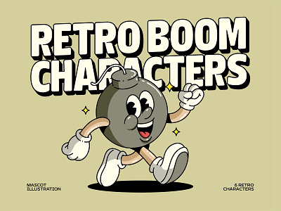 Retro Boom Characters 90s branding design features graphic design illustration mascot retro vector