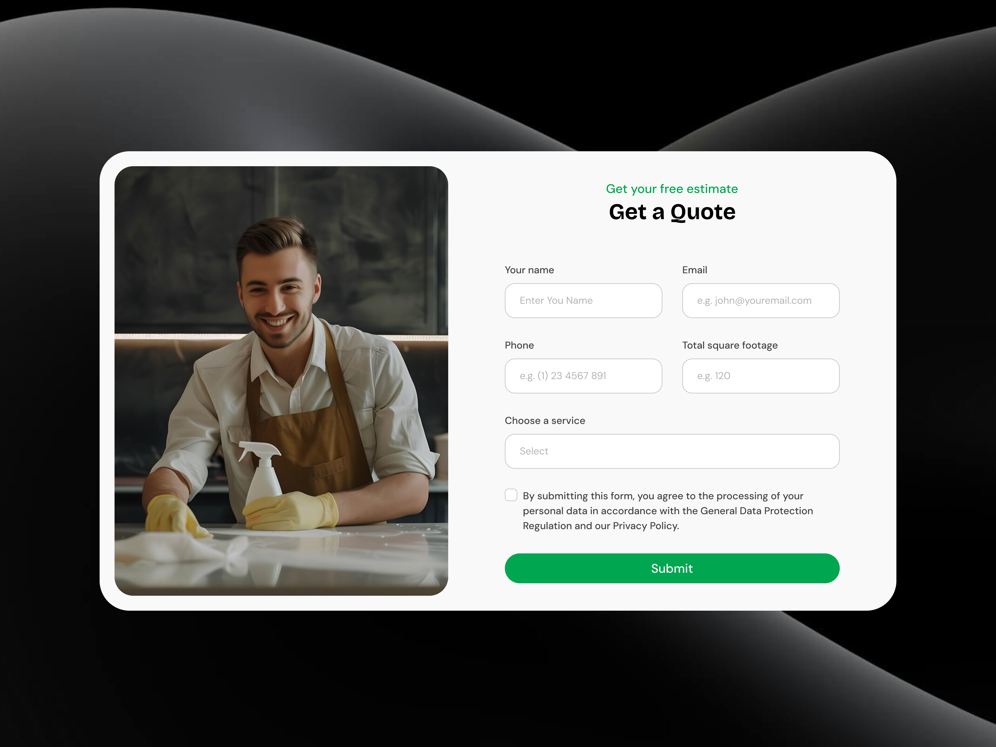 Minimal & Modern Get a Quote Form UI about us booking booking form bright contact contact form contact us form get a quote get in touch minimalism neon ui ui design user interface web design