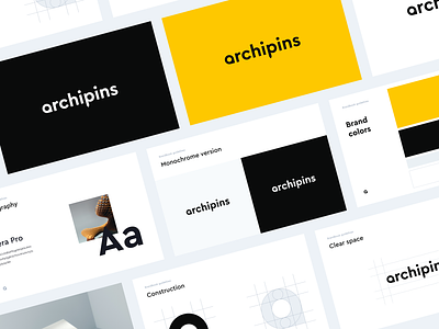 archipins brand guidelines architect architects brand brand book brand guide brand identity brandbook branding guide guidelines identity job job board logo logotype map mark pin styleguide typography