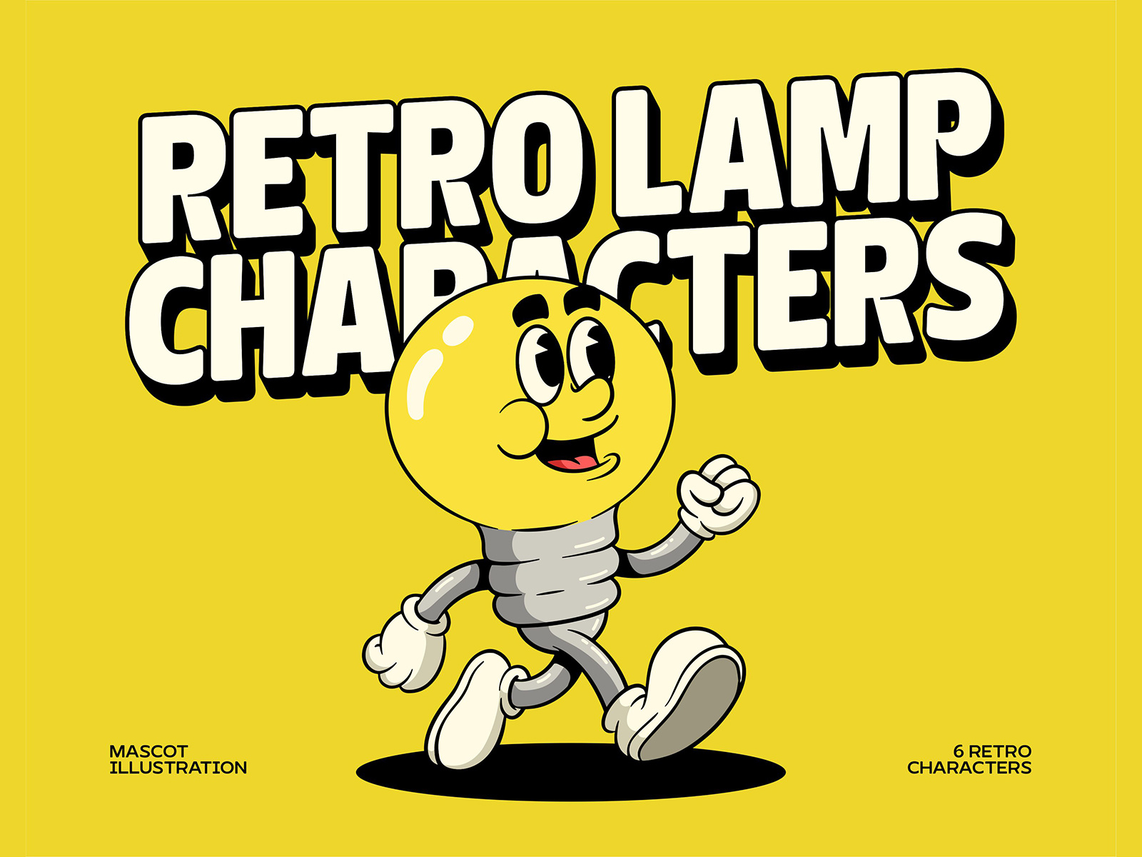 Retro Lamp Characters 90s branding design features graphic design illustration logo retro vector