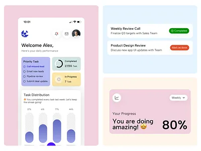 Task Management Mobile UI best shot colors design ios management mobile mobile ui productivity schedule task task tracker user experience user interface