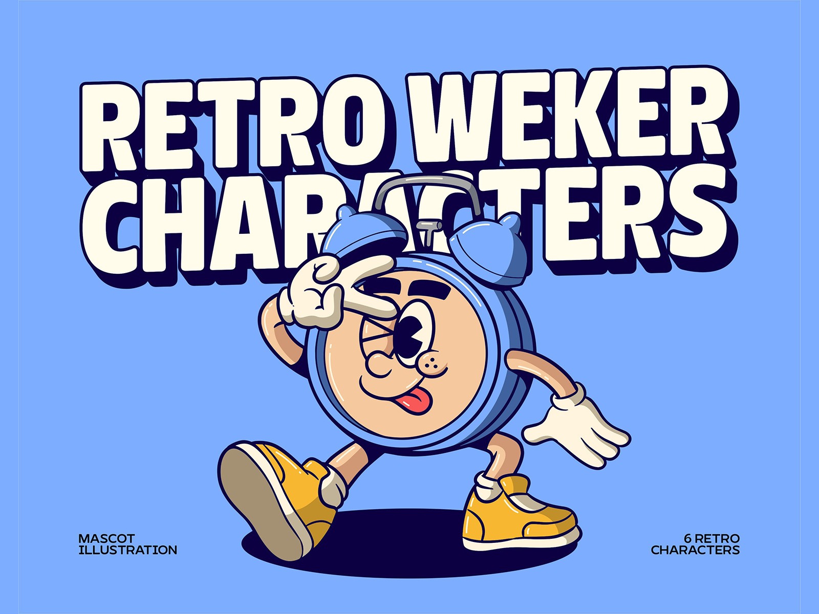 Retro Weker Characters 90s branding design features graphic design illustration logo mascot retro vector