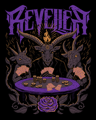 Reveller art band band art design drawing illustration metal poker