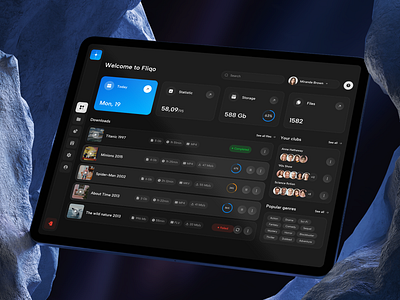 Fliqo managment dashboard dark mode dashboard design platform product ui ux website