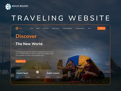 Travel Explorer Website UI – Discover The New World modern web design tourism ui travel website ui design