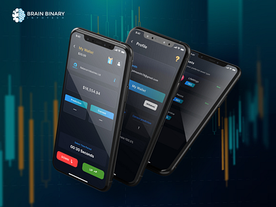 Crypto & Stock Trading Mobile App UI Design dark theme ui mobile app design stock market app trading app ui