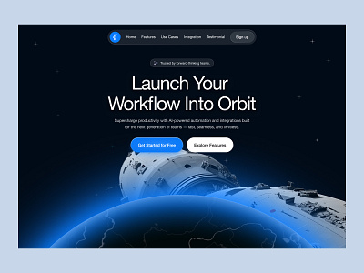 Space-Themed Hero Section galaxy moon nasa oripio planet science space space education space exchange space landing page space travel landing page space web landing page space website design spacex web web design website world
