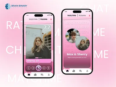 RateMe App UI – Rating & Social Profile App identity based app looks rating app mobile app social app design ui design