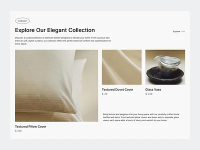Modacasa Collection Page clean e commerce furniture grid minimal mobile modern swiss ui ux web website