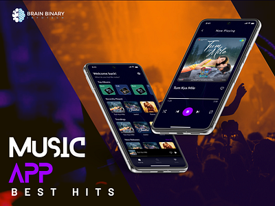 Music Streaming App – Dark Mode dark mode design entertainment app mobile app ui music app ui