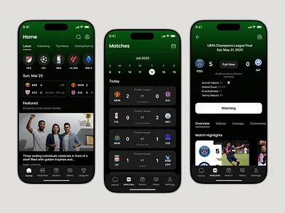 Sports Mobile App betting clean design football app interface ios live football live score match game mobile app mobile app screen design modern news premier league product design soccer sport sports landing page transfer club uiux