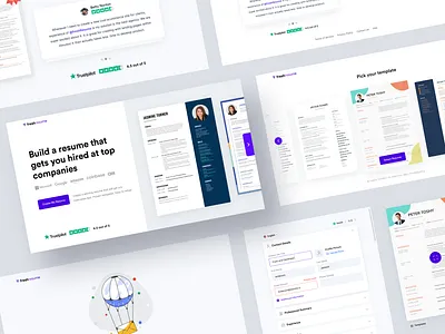 Freshresume.co Website Design animation branding builder clean cv design homepage illustration interface minimal redesign resume sdf template typography ui ui design ux web design website