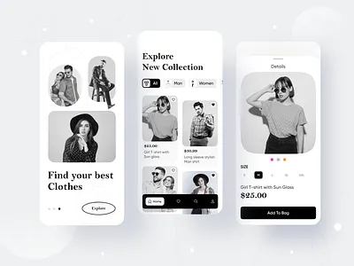 Ecommerce app - Mobile App app app design app screen clothing app creative design e commerce e commerce app e commerce design ecommerce fashion app figma ios mobile mobile app mobile screen mobile ui onlineshop shop ui uiux