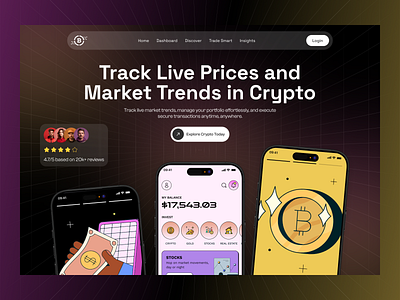 Futuristic Crypto HERO Section Design for Crypto Traders bitcoin blockchain branding crypto crypto hero crypto hero section crypto landing crypto wallet cryptocurrency cryptocurrency website currency ethereum figma ui finance landing page landing page product design web design web3 website website design